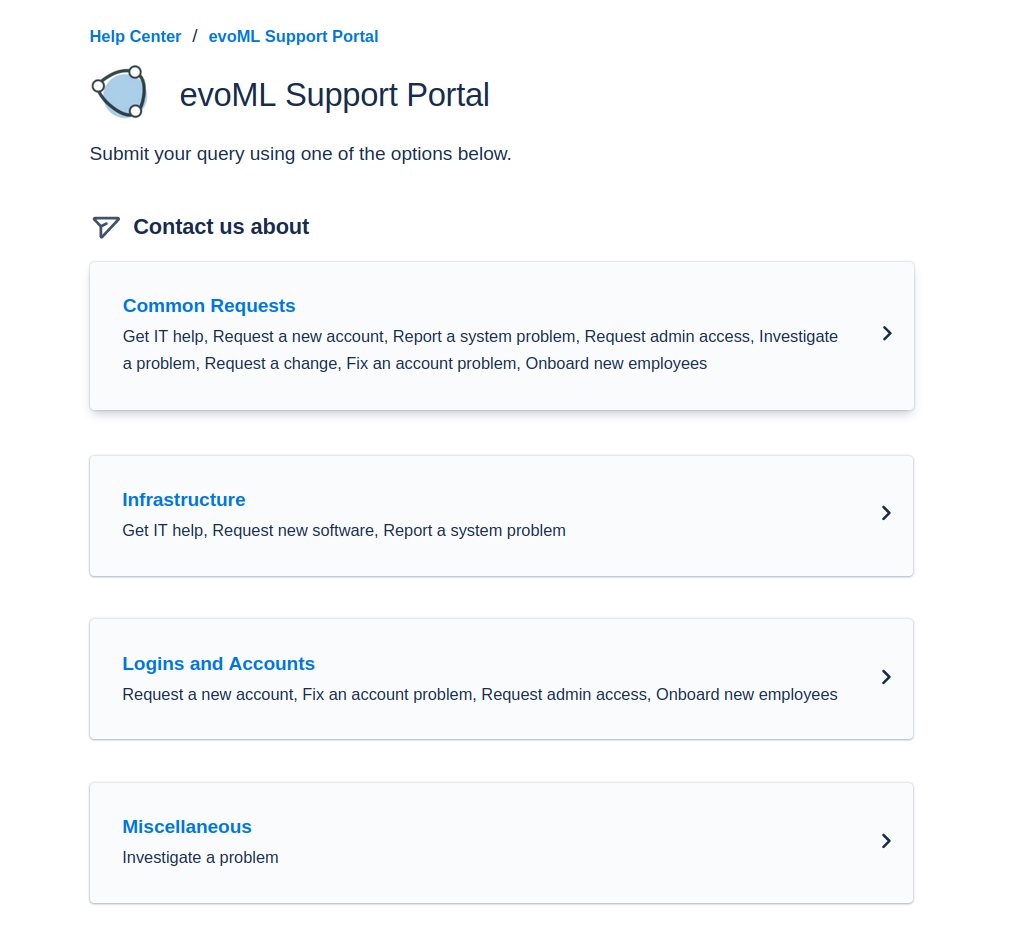 Overview of the support portal